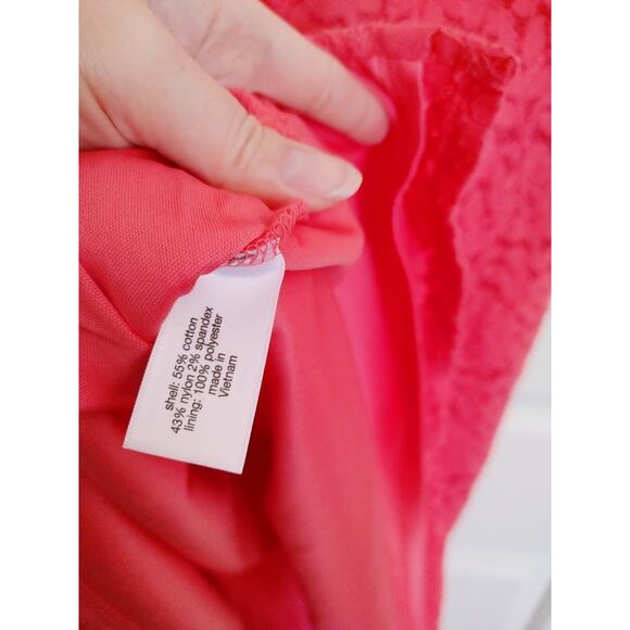 Lane Bryant Top Sleeveless Tank Lace Overlay Coral 14/16 NWT - Picture 5 of 5